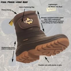 Vass Fleece Lined Boot With Velcro Strap -Sports-Fishing Equipment 8eca3f0d8cc28638